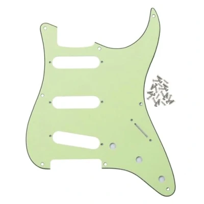 Immagine di FLEOR 8 battipenna SSS ST Pickguard chitarra elettrica piastra antigraffio con vite per parti di stile vintage, 3 STi verde menta