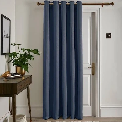 Immagine di Fusion Strata Tenda a pannello singolo con occhielli in tessuto 168 x 214 cm (larghezza lunghezza), colore blu navy