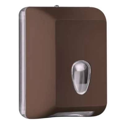 Immagine di Dispenser Distributore Porta Carta Igienica A muro per Foglietti Intercalati Colorato Colored Soft Touch (MARRONE)