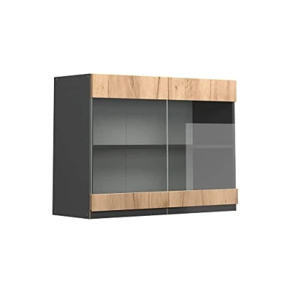 Immagine di Vicco Mobile Alto R Line, Quercia Dorata/Antracite, 80 cm Forma a J