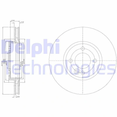 Immagine di DELPHI BG3661C Disco freno 276 22 4 ventilato rivestito non trattato senza cuscinetto ruota, anello sensore ABS MINI: Hatchback, Cabrio