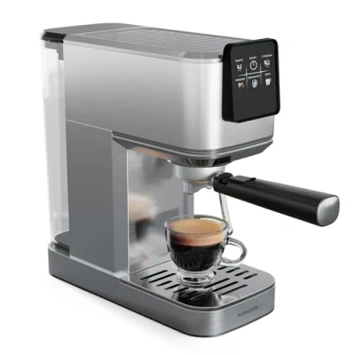 Immagine di Klarstein SteelPresso Touch Slim Macchina per Caffè Espresso 20 Bar, 1350W, Serbatoio 1,2L, Beccuccio a Vapore, Display Touch, Acciaio Inox, Compatta
