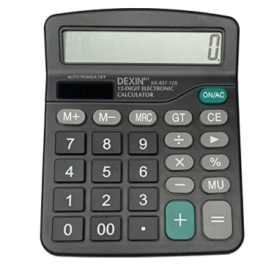 Immagine di Gvolatee, Calcolatrice da Tavolo con Display LCD 12 Cifre, Pulsanti Grandi, Funzione Standard per Ufficio e Scuola, Nero
