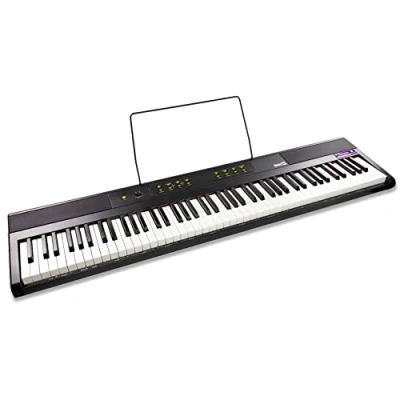 Immagine di RockJam 88 Key Digital Piano with Full Size Semi Weighted Keys, Power Supply, Sheet Music Stand, Note Stickers &amp; Simply Lessons