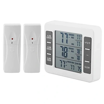 Immagine di MAGT termometro da frigorifero, per congelatore frigorifero con allarme acustico digitale senza fili display sensore 2pcs Min/Max la casa, Restaurr