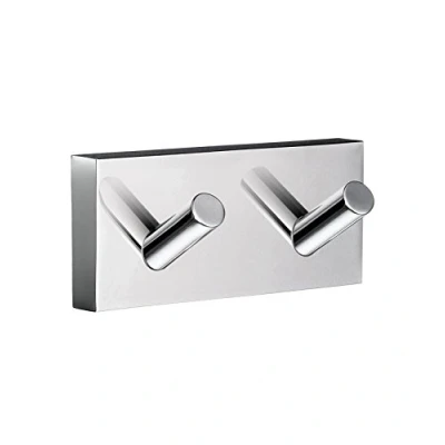 Immagine di Smedbo RK356 Gancio doppio &quot;House&quot; cromato Ottone, Argento, 9 x 4 cm