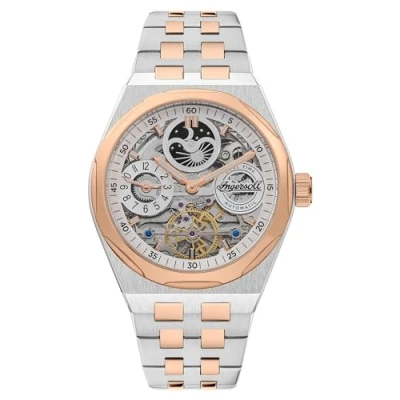 Immagine di Ingersoll The Broadway 1892 Orologio Automatico da Uomo con quadrante Scheletro e Cinturino in Acciaio Inox, 43 mm, Bicolore I12906