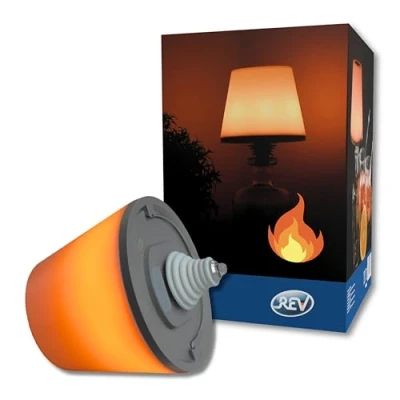 Immagine di REV LAMPRUSCO FLAME lampada da tavolo senza fili, 130 lm, 2 W, 4000 mAh, con funzione dimmer, modalità luce di candela e protezione spruzzi d&#039;acqua IP54, touch per interni ed