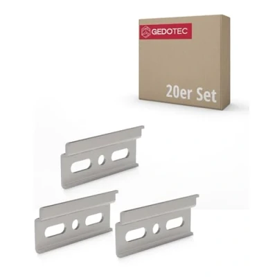 Immagine di GedoTec Professionale Piastra supporto Armadio appendiabiti Aufhaengeschiene Mobile superiore Lunghezza 60 mm Acciaio zincato molto stabile rail con Stacco di sicurezza per Pensile 20 Stück