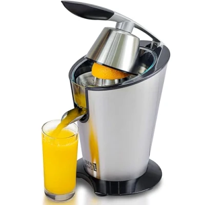Immagine di LEBENLANG spremiagrumi elettrico ad alto rendimento in succo, 600 W, cono acciaio inox, a leva per arance e limoni