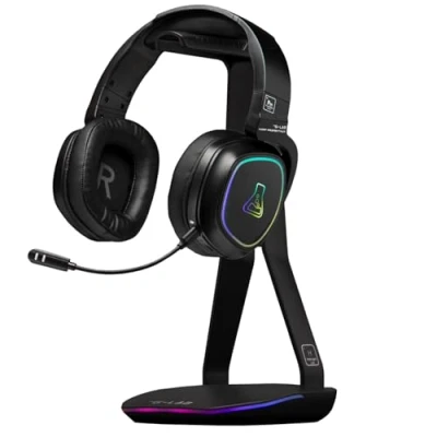 Immagine di The G Lab K Stand Hydrogen Supporto per cuffie Gamer RGB 7 Colori, Tasto/Off, 2 Hub USB + C, Base antiscivolo universale PC/Ps5/Ps4/Xbox Nero 2024