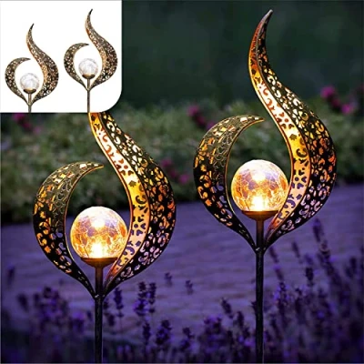 Immagine di Gadgy Set di 2 Lampade Solari da Giardino Fiamma Lampada a LED Solare Decorativa Esterno