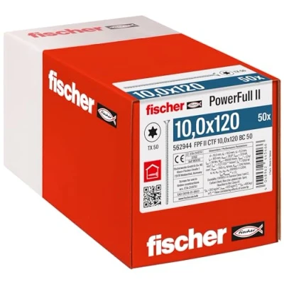 Immagine di Fischer FPF II CTF 10,0 x 120 BC 50 562944 Vite da legno 10 mm TX Acciaio galvanizzato zinco pz.
