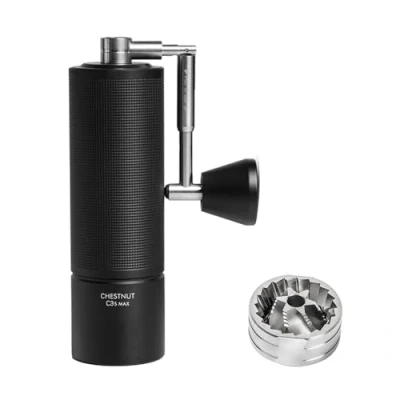 Immagine di TIMEMORE Chestnut C3S Max Macinacaffè manuale interamente in metallo, con regolazione precisa del grado di macinazione, acciaio inox e macinino a forma cono, manico pieghevole, contenitore per