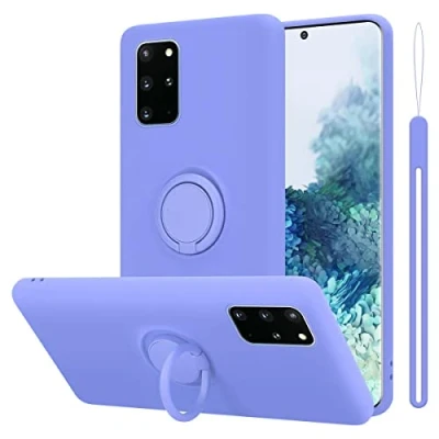 Immagine di Cadorabo Custodia compatibile con Samsung Galaxy S20 PLUS in LIQUID LILA CHIARO per Cellulare Silicone TPU Flessibile Anello Paraurti Cover Posteriore Ultra Sottile