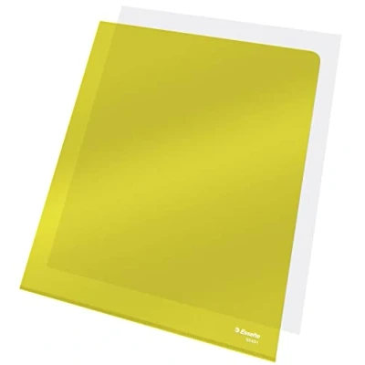 Immagine di Esselte Buste L PVC Cristal, per Archiviare e Conservare Documenti in Formato A4, Confezione da 25 Gialle Trasparenti, 55431