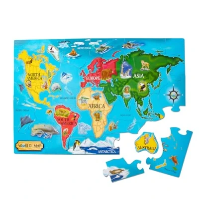 Immagine di Melissa &amp; Doug Mappa Del Mondo Puzzle Da Pavimento, Multicolore, 10446, brand is Doug, variation theme Style that Pavimento &quot;Mappa Mondo&quot;