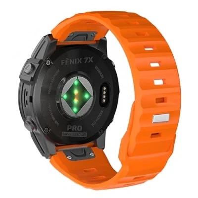 Immagine di TiMOVO Cinturino Compatibile con Garmin Fenix 7X Pro/Fenix 7X/6X,Cinturino Sportivo Morbido per 6X 5X/5X Plus/Fenix 3/Descent Descent MK2i,Regalo Ragazza Donna, Arancione