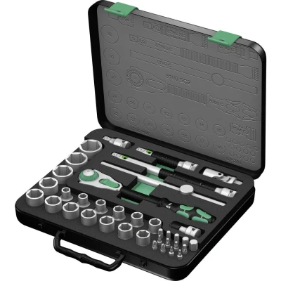 Immagine di Kit di chiavi a bussola metrico 1/2 (12.5 mm) 37 parti Wera 8100 SC 2 Zyklop 05003645001