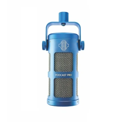 Immagine di Sontronics PODCAST PRO Microfono dinamico blu per podcast, trasmissione, streaming e videoconferenza