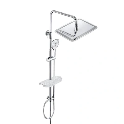 Immagine di JOHO Colonna Doccia in Acciaio Inox con Mensola Set Regolabile Altezza senza miscelatore (35 * 25cm)