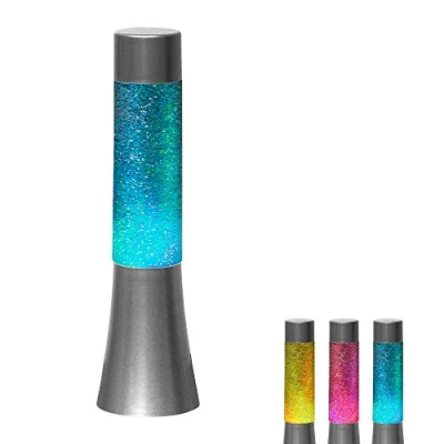 Immagine di Lampada con lava a LED, glitter, cambia colore, luce per feste, crea atmosfera, pile