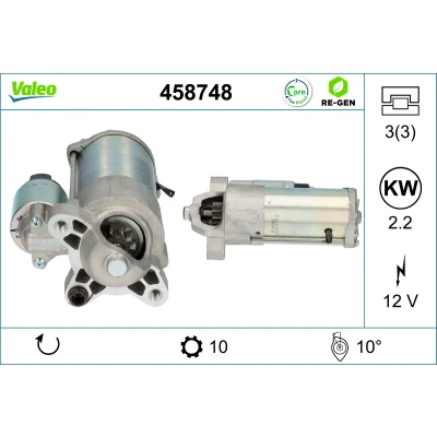 Immagine di VALEO 458748 Motorino di avviamento 12 2,2 10 FORD: S Max Mk1, MONDEO 4 Turnier, Galaxy Mk2 MPV