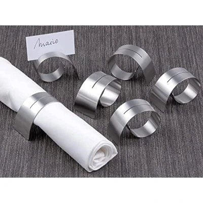 Immagine di texpot Set di 6 portatovaglioli con fessura, in acciaio inox, diametro 4,2 5 cm, larghezza 1,8 3,6 cm