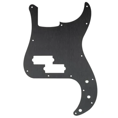 Immagine di Musiclily Ultra 13 Fori Alluminio Anodizzato P Bass Battipenna Pickguard per American Fender Standard Precision 4 Corde, Nero