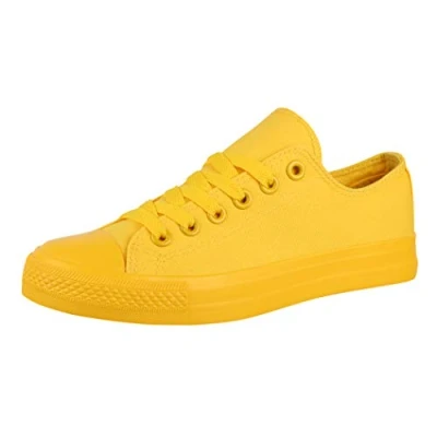 Immagine di Elara Sneaker Unisex Tessile Scarpe da Ginnastica Low Top Chunkyrayan Tutto Giallo B338 B340 Yellow 089 A 44Q