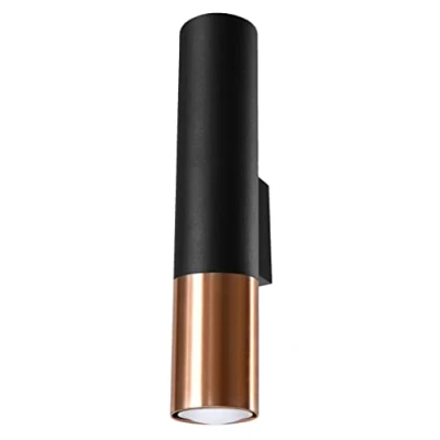 Immagine di SOLLUX lighting Lampada Da Soffitto Loopez Spotlight, Paralume Cilindrico + Combinazione Di 2 Metalli, Lampadina GU10 Sostituibile, 1x40 W, Acciaio, N