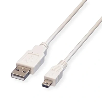 Immagine di Value Cavo USB 2.0 Spina A, Mini B 0.80 m Bianco Schermato 11.99.8708