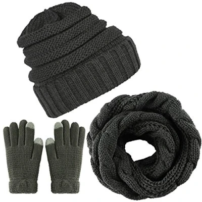 Immagine di CheChury Cappelli Invernali Donna da Sciarpa Guanti Touch Screen Winter Set 3 Pezzi