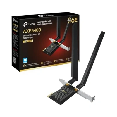 Immagine di TP Link Archer TXE72E Scheda di Rete WiFi 6E AXE5400 PCIe, PC Fisso, Bluetooth 5.3, Tri Band, Supporta Windows 10/11, WPA3, Ampia Copertura del Segnale, Low Profile Bracket
