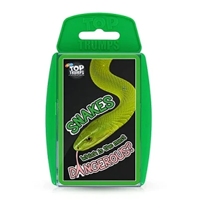 Immagine di Top Trumps Snakes Classics Card Game, impara fatti interessanti sul King Cobra, Death Adder e Grass Snake in questo gioco educativo, oltre a 2 giocatori è un ottimo regalo per bambini dai 6 anni su
