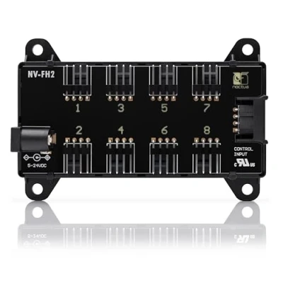 Immagine di Noctua NV FH2, Hub Ventole a 8 Canali per da 5 V, 12 V e 24 Fino 60 W Totali con Alimentatore Opzionale Connettore Cilindrico 5,5 mm (Nero)