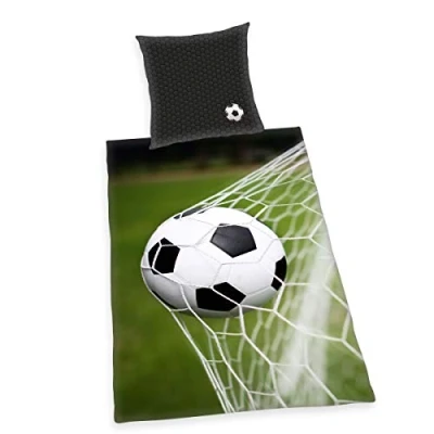 Immagine di Herding Young Collection Set di Biancheria da Letto Reversibile, Calcio, Federa 80 x cm, Copripiumino 135 200 Microfibra, Multicolore