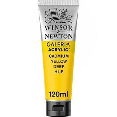Immagine di Winsor &amp; Newton Galeria, colore acrilico, giallo (imitazione cadmio scuro), 120 ml (confezione da 1)