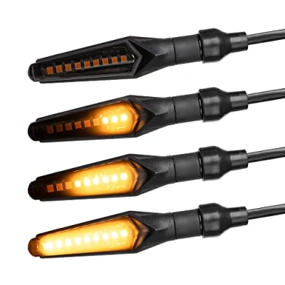 Immagine di Simda Pro Indicatori Frecce LED Moto Omologate E Mark con Effetto Dinamico Design Nero Universale per Quad ATV Lampeggiante Sequenziale Alta Luminosità Norma IP67 Impermeabile