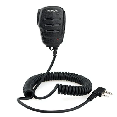 Immagine di Retevis RS111 Altoparlante Microfono 2 Pin a Distanza Compatibile con Walkie Talkie RT24 RT22 RT27 RT3S RT5 Kenwood BAOFENG UV 5R BF 888S TYT PUXING WOUXUN Ricetrasmettitore(1 Pz)