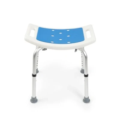Immagine di KARAT Noah Sgabello da doccia Altezza regolabile 38 a 53 cm Carico massimo: 136 kg Sedile antiscivolo e stabile Piedini in gomma bagno (senza distanziatori)