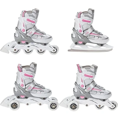 Immagine di pattini in linea 4in1 / a rotelle/pattini Raven Professione Bianco/Rosa regolabile (38 42 (24,5 cm 27 cm))