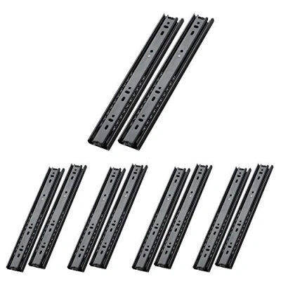 Immagine di AOLISHENG 5 paia guide per cassetti estensione totale 400mm cuscinetti a sfera cassetto, capacità di carico 45kg nero