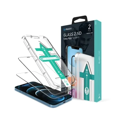 Immagine di Deppa [2 Pezzi Vetro Temperato per IPhone 12 Pro/12 (6.1&#039;) [a Copertura Totale] con Kit Installazione Facile Vetrino, Protezione, Proteggi, Schermo, Display, Accessori, Pellicola