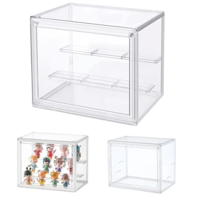 Immagine di Dasellfa Vetrina Espositiva Teca Plexiglass Espositore Vetrinetta Per Collezionismo Modellini Acrilico Trasparente Con Porta Conservazione Dei Giocattoli Figure D&#039;Azione Collezione (27*18*22)