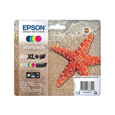 Immagine di EPSON Multipack 4 Colours 603 XL Black/Std. CMY, C13T03A94020
