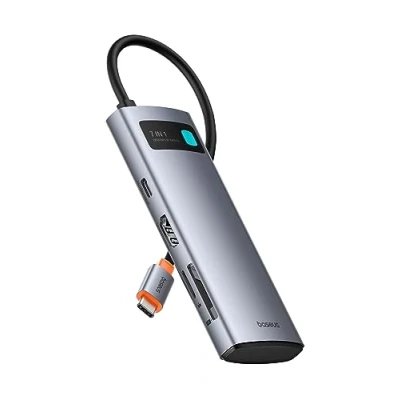 Immagine di Baseus Hub USB C 7 in 1 Adattatore con HDMI 4K@60Hz, PD 100W, 3 A 3.0 5Gbps, Lettore Schede SD/TF, Docking Station per Computer Portatili MacBook/Surface Pro/iPad/Steam Deck/Rog Ally/Samsung