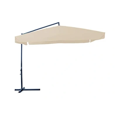 Immagine di Linea Garden Friend Ombrellone da giardino, 3x3 x 3h mt braccio laterale Struttura in acciaio Con manovella Copertura poliestere 180 gr/m² colore écru