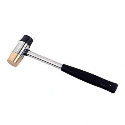 Immagine di Alnicov Fret Hammer Chitarra Liutaio Martello Diametro 26mm Testa in plastica nera e ottone per strumenti a corda