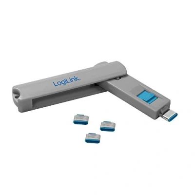 Immagine di LOGILINK AU0052 Serratura Porta USB C (1 Chiave e 4 lucchetti), Grigio, Multicolour